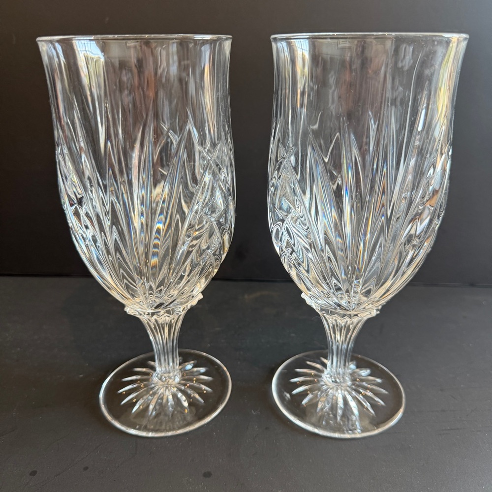 2Cristal D'Arques-Durand Madrigal Iced Tea Glasses Blown Glass Crystal Set of 2